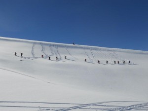 Progresión en nieve travesía