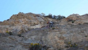 Progresión por vía ferrata sin cable de seguridad