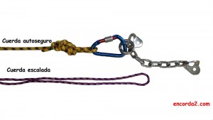 2º haz una gaza con la cuerda de escalada